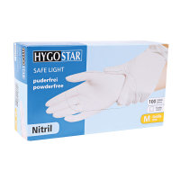 HYGOSTAR® Nitrilhandschuhe Safe Light, puderfrei, weiß, 1 Karton = 10 Packungen = 1000 Stück, Größe: S