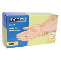 HYGOSTAR® Vinylhandschuhe Ideal, puderfrei, transparent, 1 Packung = 100 Stück, Größe: L