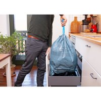 TSP Recycling Zugband-Müllbeutel, 35 Liter, 55 x 65 cm, 23 μm, 5073, 4260515080508, 1 Karton = 40 Rollen á 15 Müllsäcke