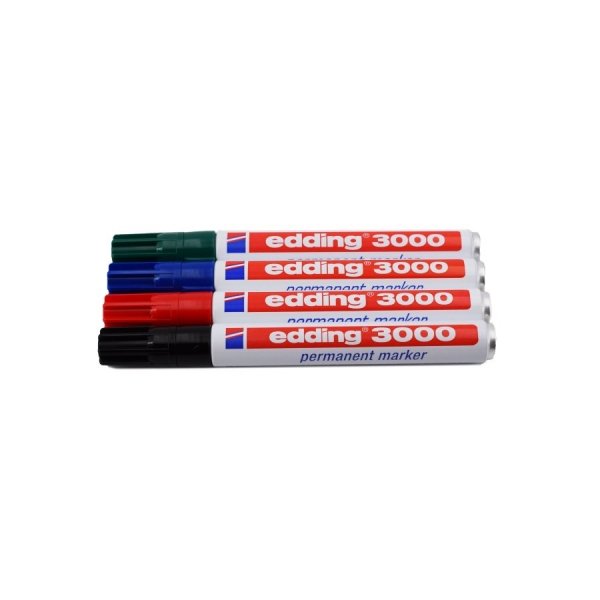 edding® 3000 Permanentmarker, 4 Stück, farbig sortiert