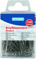 STYLEX® Briefklammern 24445, Metall, 1 Packung = 100...