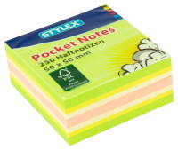 STYLEX® Mini-Haftnotizen, Maße: 50 x 50 mm, 250 Blatt, farbig sortiert