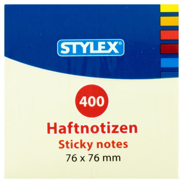 STYLEX® Haftnotizen 31289, Maße: 76 x 76 mm, 400 Blatt