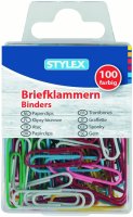 STYLEX® Briefklammern 24455, Metall, farbig, 1...