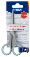 STYLEX® Bastelschere 42701, spitz, 14 cm, farbig sortiert, 1 Stück
