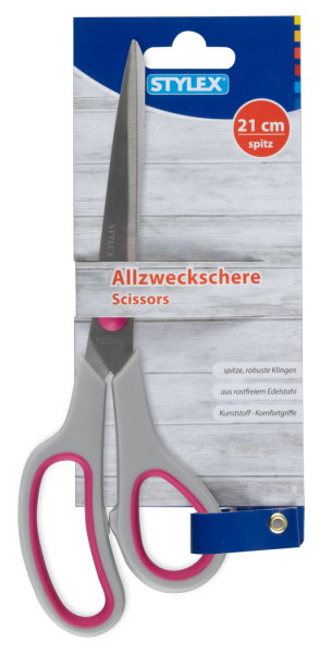 STYLEX® Allzweckschere 42704, spitz, 21 cm, farbig sortiert, 1 Stück