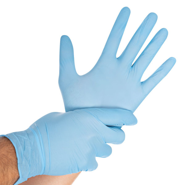 HYGOSTAR® Nitrilhandschuhe Safe Light, puderfrei, blau, 1 Packung = 100 Stück, Größe: XL