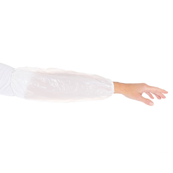 HYGOSTAR® Schutzärmel Polyethylen, 1 Packung = 100 Stück, Stärke: 20my, weiß