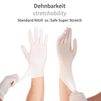 HYGOSTAR® Nitrilhandschuh Safe Super Stretch, puderfrei, weiß, 1 Karton = 10 x 100 = 1000 Stück, Größe M (8)
