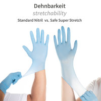 HYGOSTAR® Nitrilhandschuh Safe Super Stretch, puderfrei, blau, 1 Packung = 100 Stück, Größe M (8)