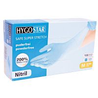 HYGOSTAR® Nitrilhandschuh Safe Super Stretch, puderfrei, blau, 1 Packung = 100 Stück, Größe L (9)